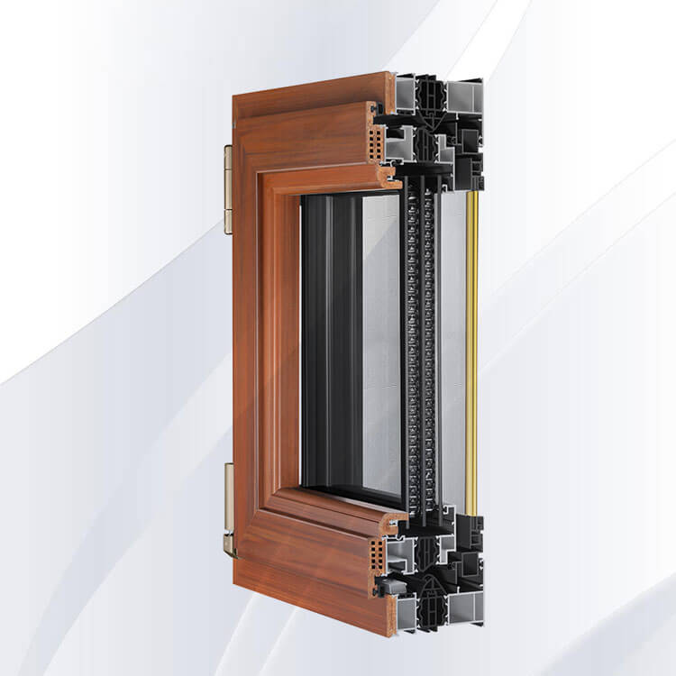 103 Aluminum-Wood Window Screen (Diamond Mesh) Integrated Inward Casement Window